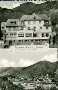 Alte Ansichtskarte Sankt Aldegund (Zell (Mosel)), Gasthaus Korneli - Pension