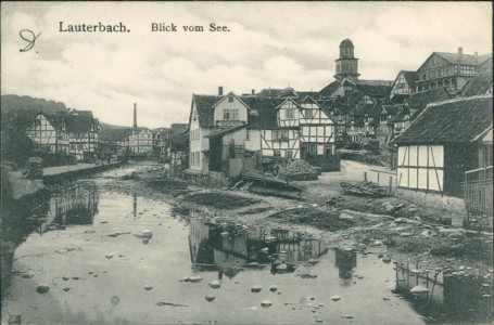Alte Ansichtskarte Lauterbach (Hessen), Blick vom See