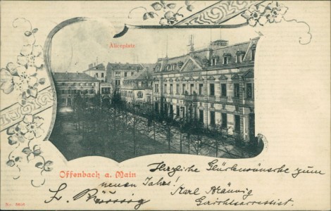 Alte Ansichtskarte Offenbach am Main, Aliceplatz