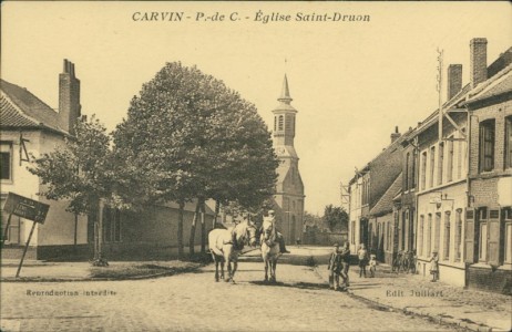 Alte Ansichtskarte Carvin, Église Saint-Druon