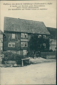 Alte Ansichtskarte Fürstenwald (Calden), Gasthaus von Heinrich Schlitzberger