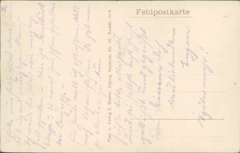 Adressseite der Ansichtskarte Rethel, Feldzug 1914-15