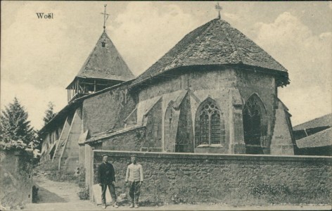 Alte Ansichtskarte Woël, Kirche / église