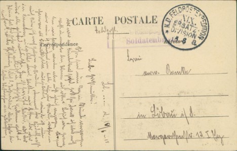 Adressseite der Ansichtskarte Toul illustré, Vue générale de Toul, prise de Dommartin