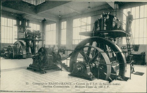 Alte Ansichtskarte Sainte-Assise, Compagnie Radio France - Moteurs Diesel de 150 C. V.