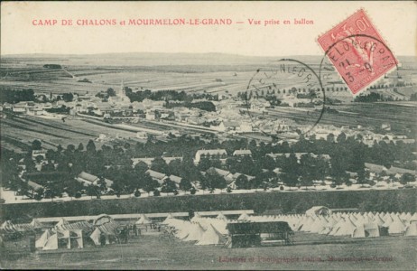 Alte Ansichtskarte Mourmelon-le-Grand, Camp de Chalons - Vue prise en ballon