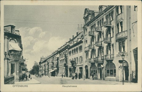 Alte Ansichtskarte Offenburg, Hauptstrasse