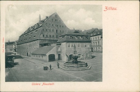 Alte Ansichtskarte Zittau, Untere Neustadt