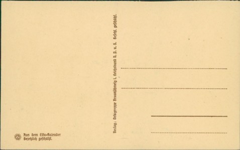 Adressseite der Ansichtskarte Braunschweig, Dom, Steindruck