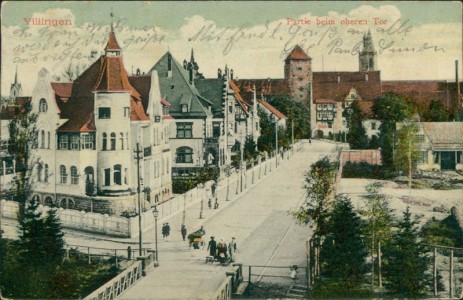 Alte Ansichtskarte Villingen-Schwenningen, Partie beim oberen Tor