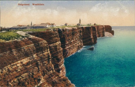 Alte Ansichtskarte Helgoland, Westküste