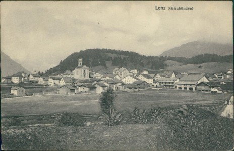 Alte Ansichtskarte Lantsch/Lenz (Graubünden), Gesamtansicht