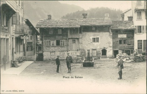 Alte Ansichtskarte Salvan, Place de Salvan