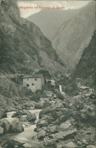 Alte Ansichtskarte Bozen, Wegpartie im Eggental b. Bozen