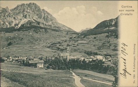 Alte Ansichtskarte Cortina d’Ampezzo, Cortina con monte Cristallo
