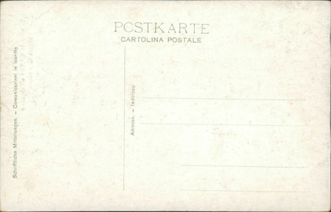Adressseite der Ansichtskarte Cortina d’Ampezzo, Teilansicht gegen Col Rosa (GROSSER ECKKNICK OBEN LINKS)