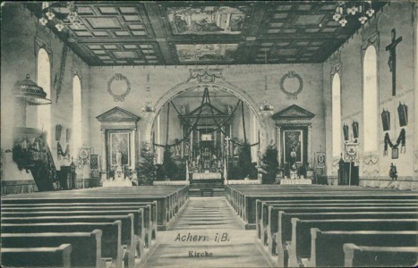 Alte Ansichtskarte Achern, Kirche