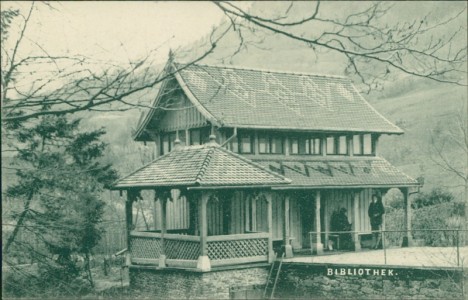 Alte Ansichtskarte Nordrach, Dr. Otto Walther's Sanatorium, Bibliothek