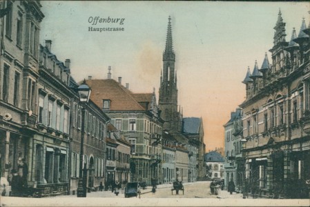 Alte Ansichtskarte Offenburg, Hauptstrasse