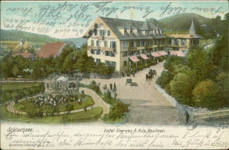 Alte Ansichtskarte Schluchsee, Hotel Sternen A. Hils, Besitzer