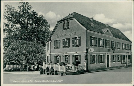 Alte Ansichtskarte Geisenheim, Hotel u. Weinhaus "Zur Post"