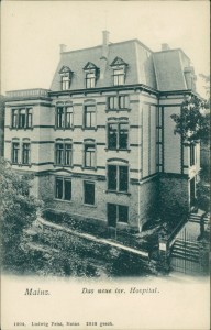 Alte Ansichtskarte Mainz, Das neue israelische Hospital, jüdisches Krankenhaus, Judaika