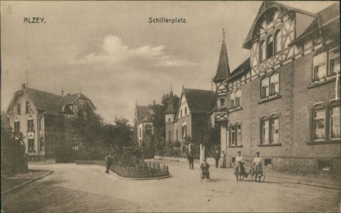 Alte Ansichtskarte Alzey, Schillerplatz