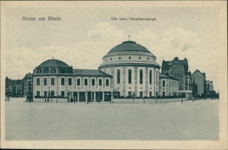 Alte Ansichtskarte Mainz, Die neue Hauptsynagoge, Synagoge