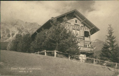 Alte Ansichtskarte Lenzerheide, Chalet Furger, 1450 m. ü. M.