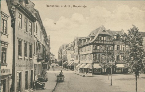 Alte Ansichtskarte Bensheim, Hauptstraße