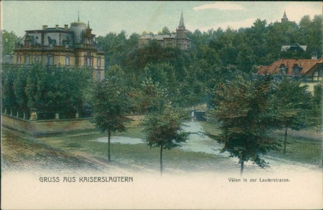 Alte Ansichtskarte Kaiserslautern, Villen in der Lauterstrasse