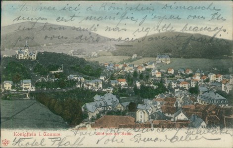 Alte Ansichtskarte Königstein im Taunus, Blick von der Ruine