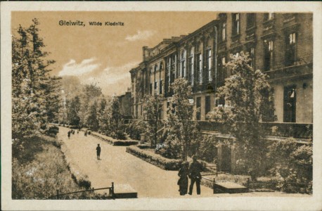 Alte Ansichtskarte Gleiwitz / Gliwice, Wilde Klodnitz (aus Leporello)