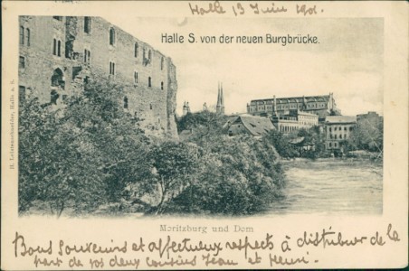 Alte Ansichtskarte Halle (Saale), Moritzburg und Dom