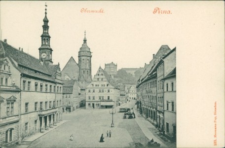 Alte Ansichtskarte Pirna, Obermarkt