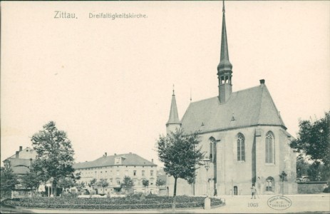 Alte Ansichtskarte Zittau, Dreifaltigkeitskirche