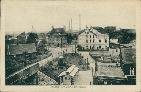 Alte Ansichtskarte Dortmund-Derne, Derne mit Zeche Gneisenau