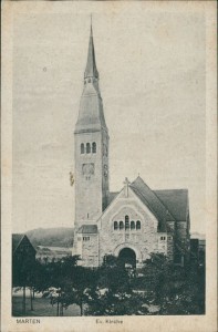 Alte Ansichtskarte Dortmund-Marten, Ev. Kirche