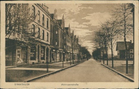 Alte Ansichtskarte Lünen-Brambauer, Waltroperstraße (aus Leporello)