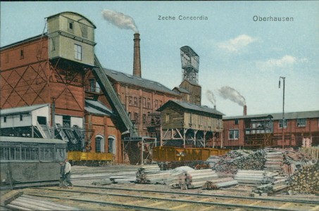 Alte Ansichtskarte Oberhausen, Zeche Concordia