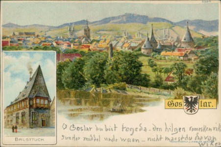 Alte Ansichtskarte Goslar, Gesamtansicht, Brusttuch