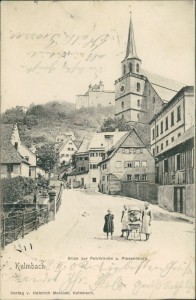 Alte Ansichtskarte Kulmbach, Blick zur Petrikirche u. Plassenburg