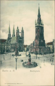 Alte Ansichtskarte Halle (Saale), Marktplatz