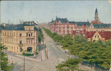 Alte Ansichtskarte Zwickau, Bahnhofstraße