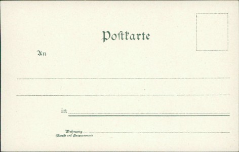 Adressseite der Ansichtskarte Meißen, Die Erfindung des Porzellans, Böttcher im Laboratorium