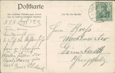 Adressseite der Ansichtskarte Weimar, Schillerhaus im Festschmuck zur Feier des 100jährigen Todestag