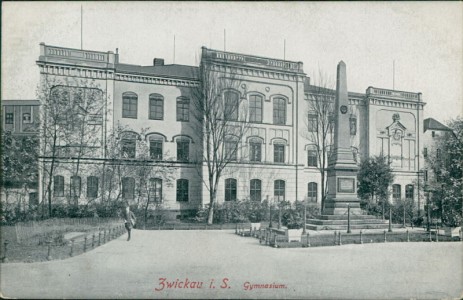 Alte Ansichtskarte Zwickau, Gymnasium