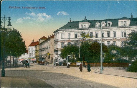 Alte Ansichtskarte Zwickau, Reichenbacher Straße mit Hotel Deutscher Kaiser