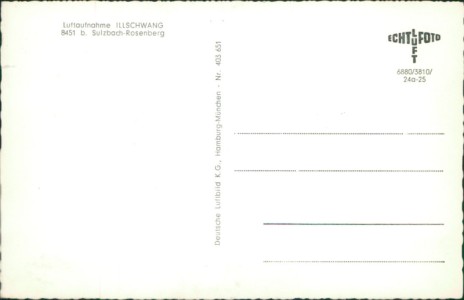 Adressseite der Ansichtskarte Illschwang, Luftaufnahme