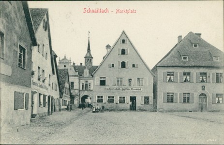 Alte Ansichtskarte Schnaittach, Marktplatz mit Gastwirtschaft von Joh. Löhr